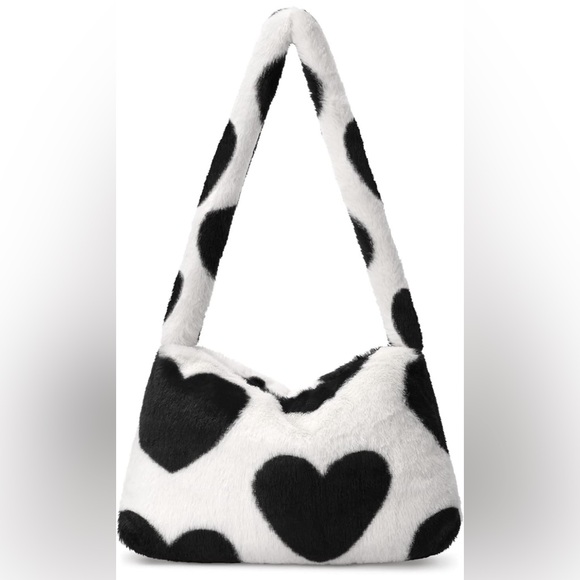 Handbags - Fuzzy Tote Bag Y2K Fluffy Shoulder Bag Women Furry Purse Large Cute Plush Bag